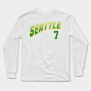 Retro Seattle Number 7 Long Sleeve T-Shirt